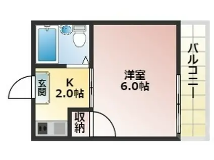 第3・4平野マンション(1K/2階)の間取り写真