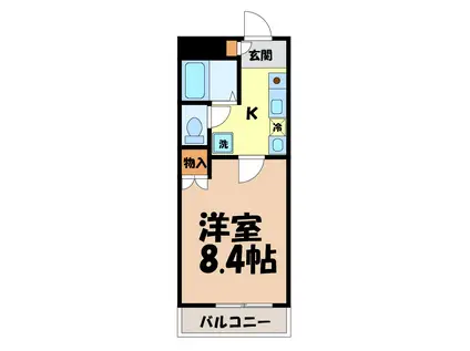 レジデンス赤坂(1K/2階)の間取り写真