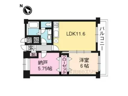 メゾン・ドゥ・ユキ(2LDK/4階)の間取り写真