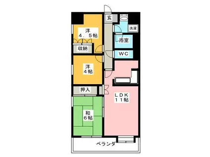 藤和シティコープ鶴見(3LDK/4階)の間取り写真