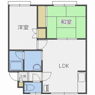 ホワイトコートカヤⅧ(2LDK/2階)の間取り写真