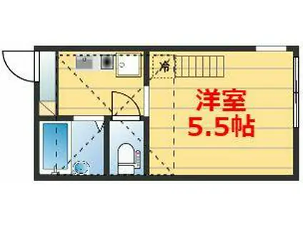 Gスタイリオ戸塚(ワンルーム/2階)の間取り写真