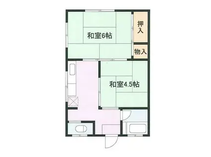 寿荘(2K/2階)の間取り写真