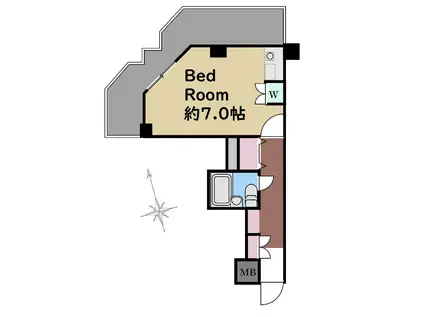 ロイヤルハイツ新宿御苑(ワンルーム/4階)の間取り写真