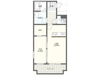 メゾン・ド・冨士(1LDK/1階)の間取り写真