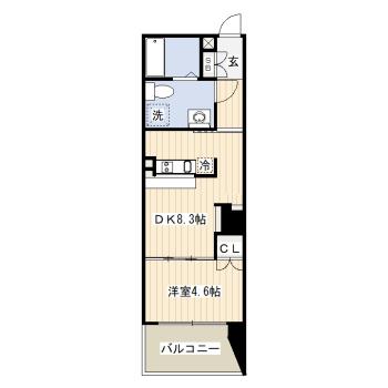 シモリ仙川(1DK/2階)の間取り写真