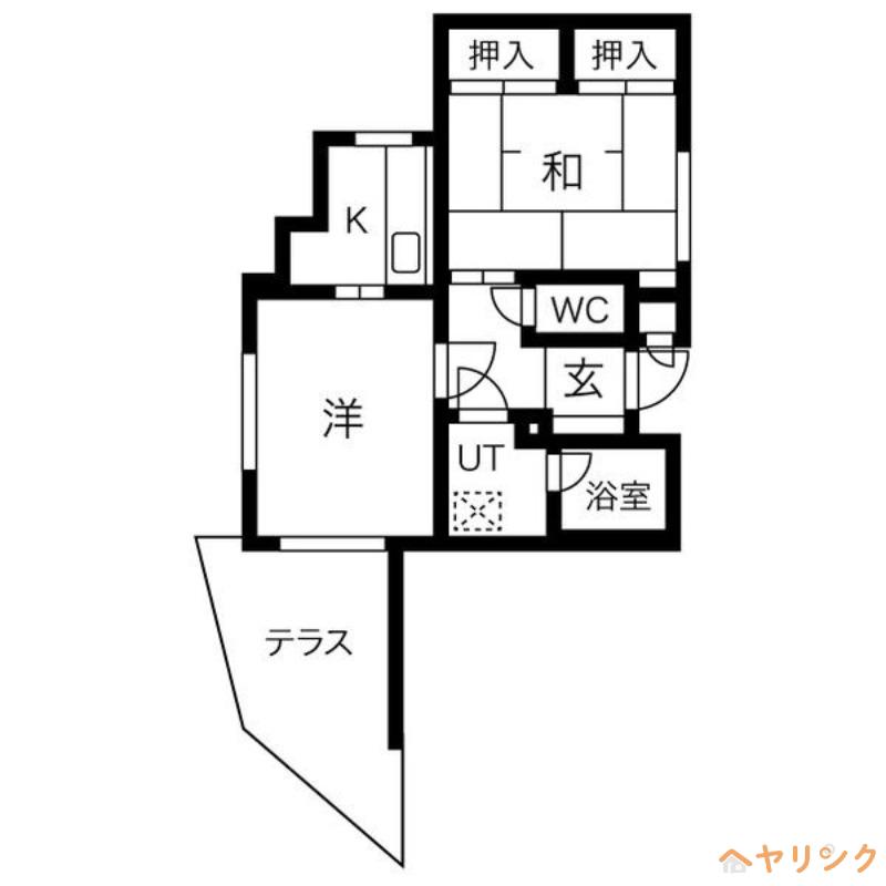 ラウムズ虹ヶ丘(2K/2階)の間取り写真