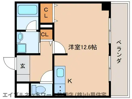 イーストタウン巽(ワンルーム/4階)の間取り写真