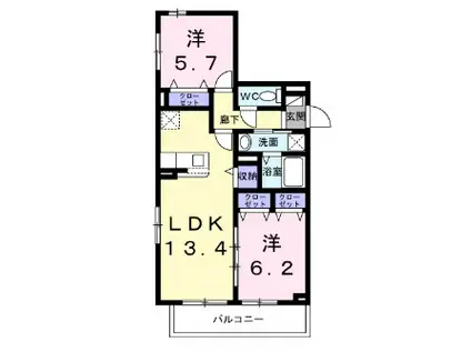 MAISON IT JACK(2LDK/2階)の間取り写真