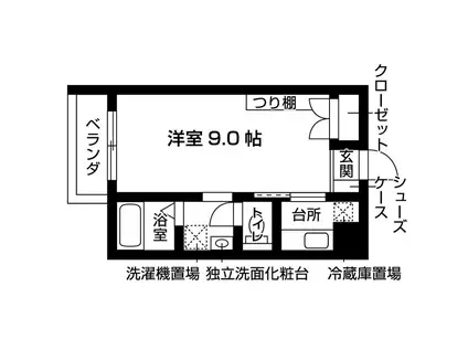 モルゲンレーテ(1K/2階)の間取り写真