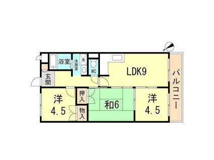 テルース21千代ビル(3LDK/3階)の間取り写真