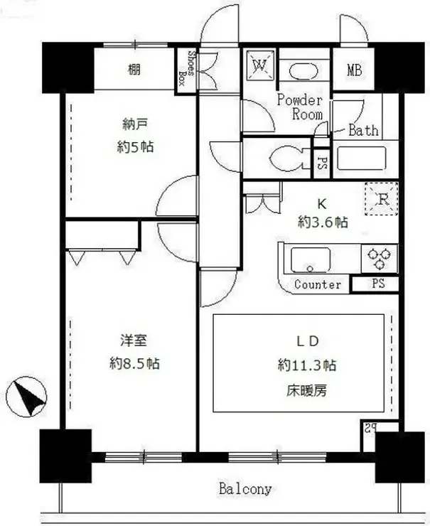 サンクレール荒川ブランガーデン 8階階 間取り