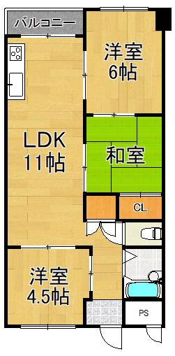 コンコード甲子園(3LDK/4階)の間取り写真