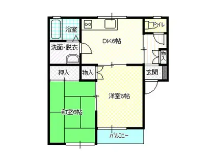 ハイツドリカム(2DK/1階)の間取り写真