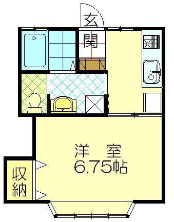 アーバンティこばやし(1K/1階)の間取り写真
