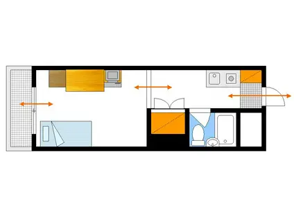 エイトバレー河原町(1K/3階)の間取り写真