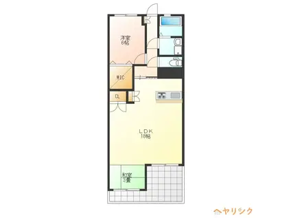 香月マンション(1LDK/4階)の間取り写真