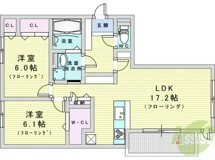 CASA. FILANTE V(2LDK/1階)の間取り写真