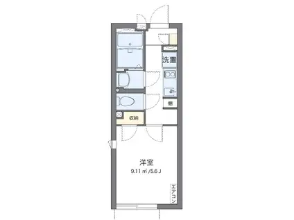 ポラリスII(1K/1階)の間取り写真