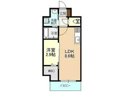 IRMS III(1LDK/6階)の間取り写真