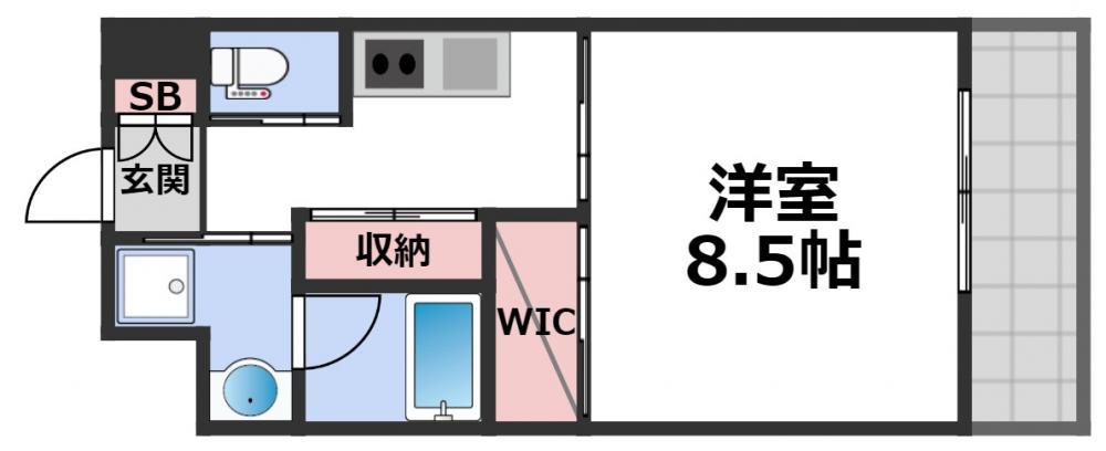 PHOENIX CLOVE TOMOI(1K/8階)の間取り写真