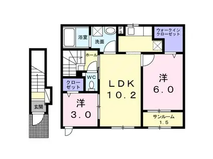 ポポラス(1SLDK/2階)の間取り写真