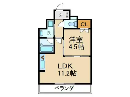 ルピナスI(1LDK/5階)の間取り写真