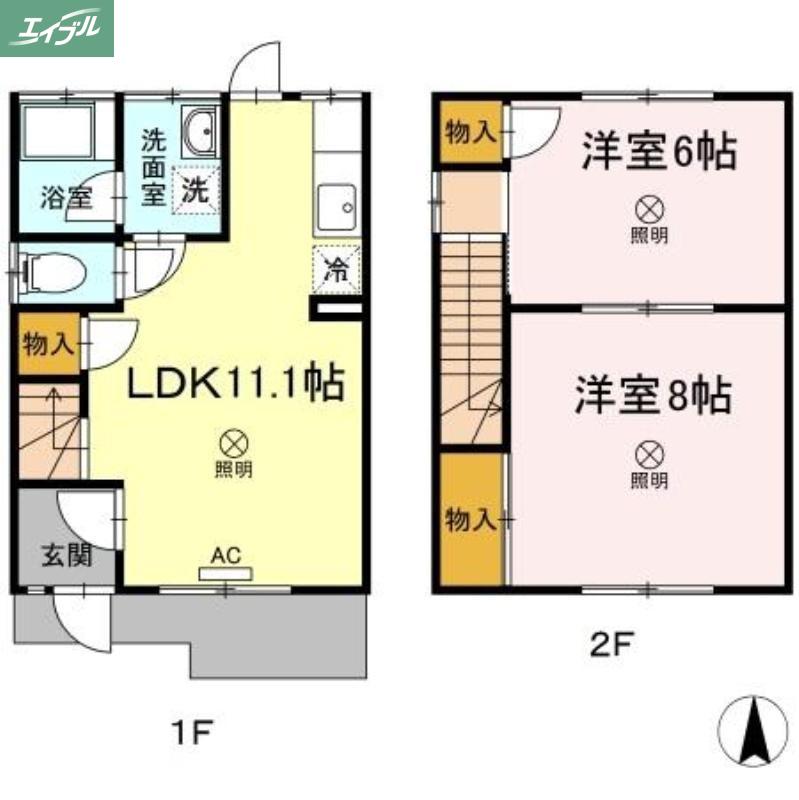 ファミーユロータス(2LDK/1階)の間取り写真