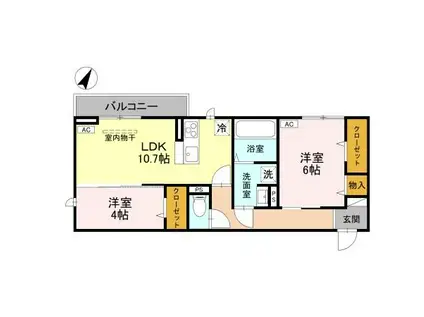 CLASSEUM幸西I(2LDK/3階)の間取り写真