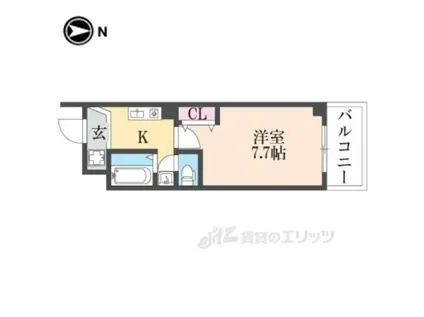 Mプラザ香里五番館(1K/2階)の間取り写真