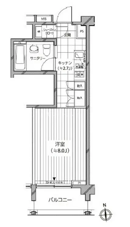 カスタリア麻布十番七面坂 3階階 間取り
