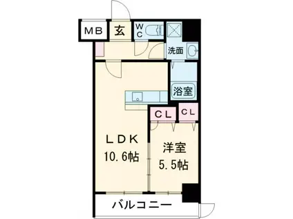 F・STAGE折尾(1LDK/8階)の間取り写真
