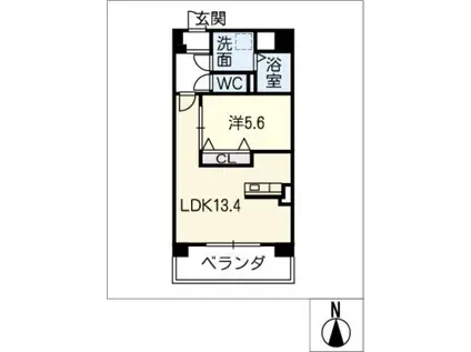 スカーバティー葵(1LDK/1階)の間取り写真