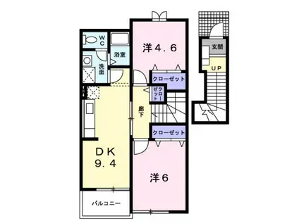 シャロン石井II(2DK/2階)の間取り写真
