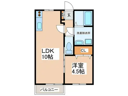 セジュールサティ(1LDK/2階)の間取り写真