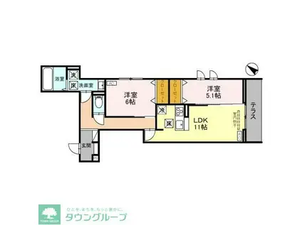 アリエッタ(2LDK/1階)の間取り写真