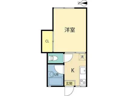 ハウスメモリアルV(1K/1階)の間取り写真