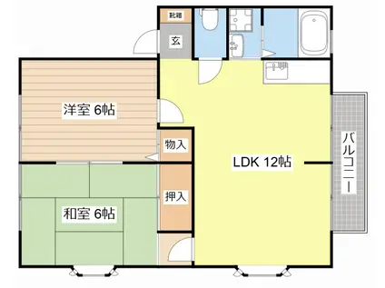 ドゥラシャンスII・III(2LDK/2階)の間取り写真