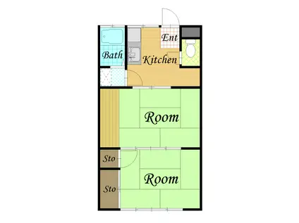 第一平和荘(2K/1階)の間取り写真