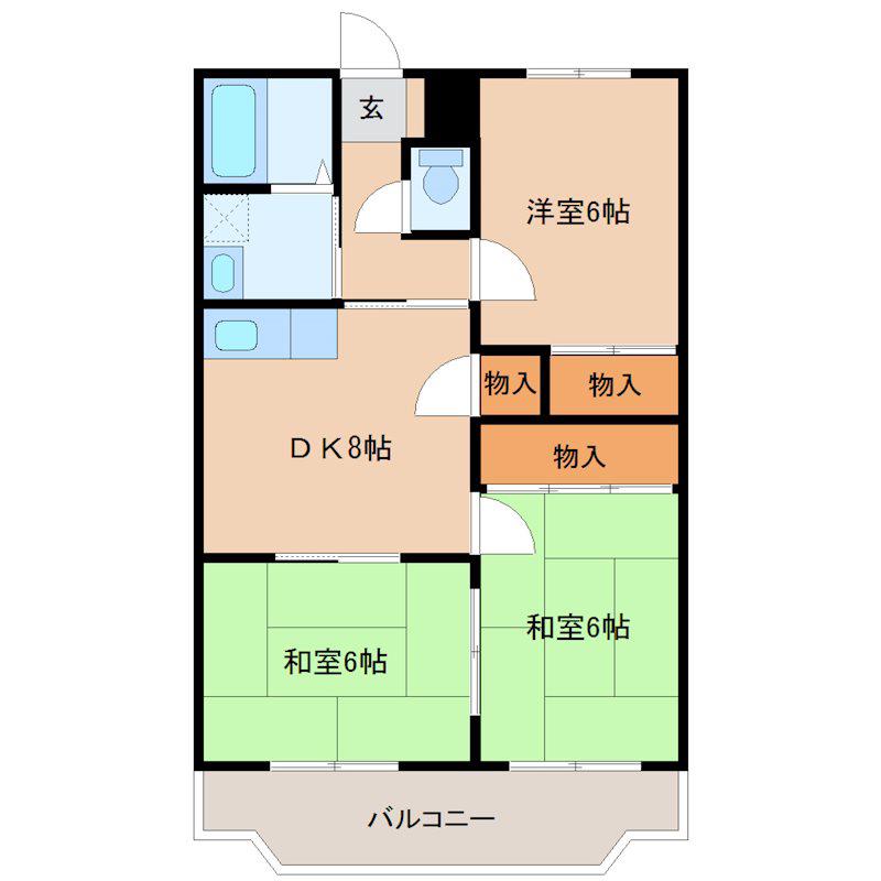 レガシー栄(3DK/4階)の間取り写真