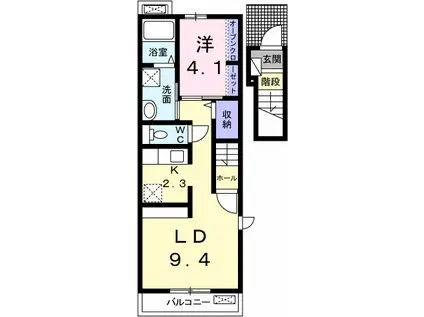 ミルト アンジュIV(1LDK/2階)の間取り写真