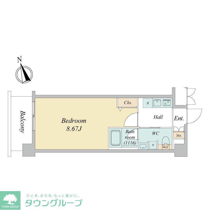 N-STAGE NISHIKUNITACHI(1K/4階)の間取り写真