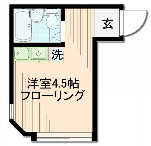 アーバンプレイス和泉 B棟(ワンルーム/1階)の間取り写真