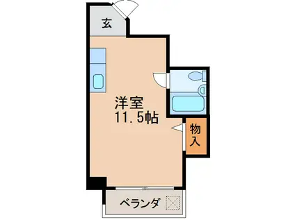 千早ハイリス(ワンルーム/9階)の間取り写真