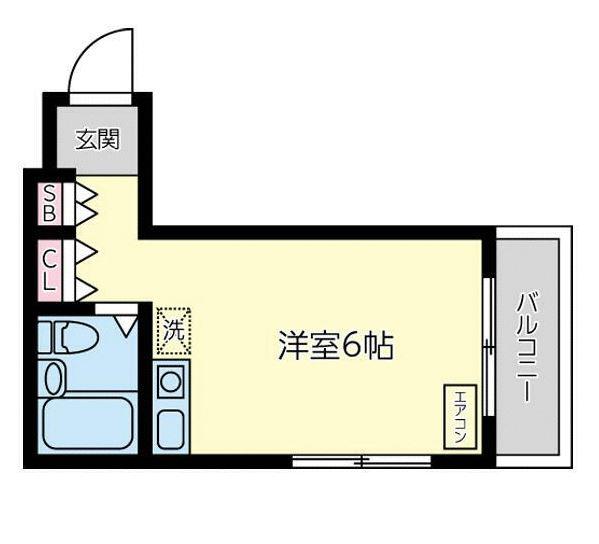 田辺コーポ(ワンルーム/2階)の間取り写真
