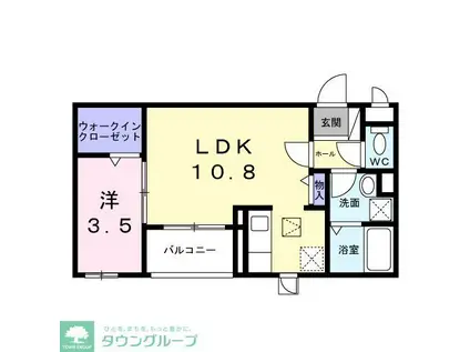 パレ・コンフォール(1LDK/1階)の間取り写真