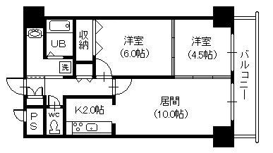 センチュリー旭川(2LDK/6階)の間取り写真