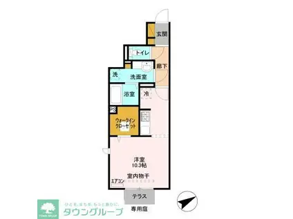 シャルム(ワンルーム/1階)の間取り写真