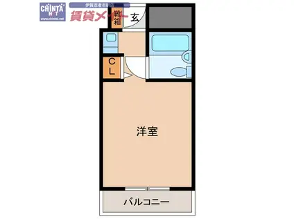 グランヴィラ伊賀(ワンルーム/2階)の間取り写真