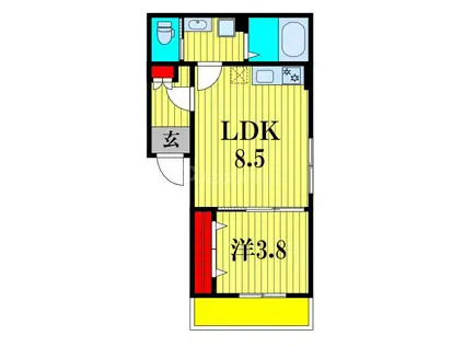 A S CREST(1LDK/1階)の間取り写真